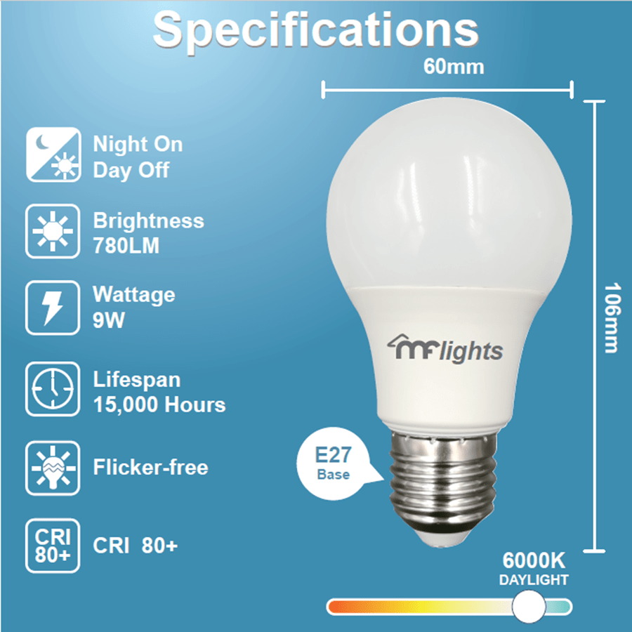 Dusk to Dawn LED Sensor Bulb 9W Dusk to Dawn LED Sensor Bulb 9W Mandaue Foam