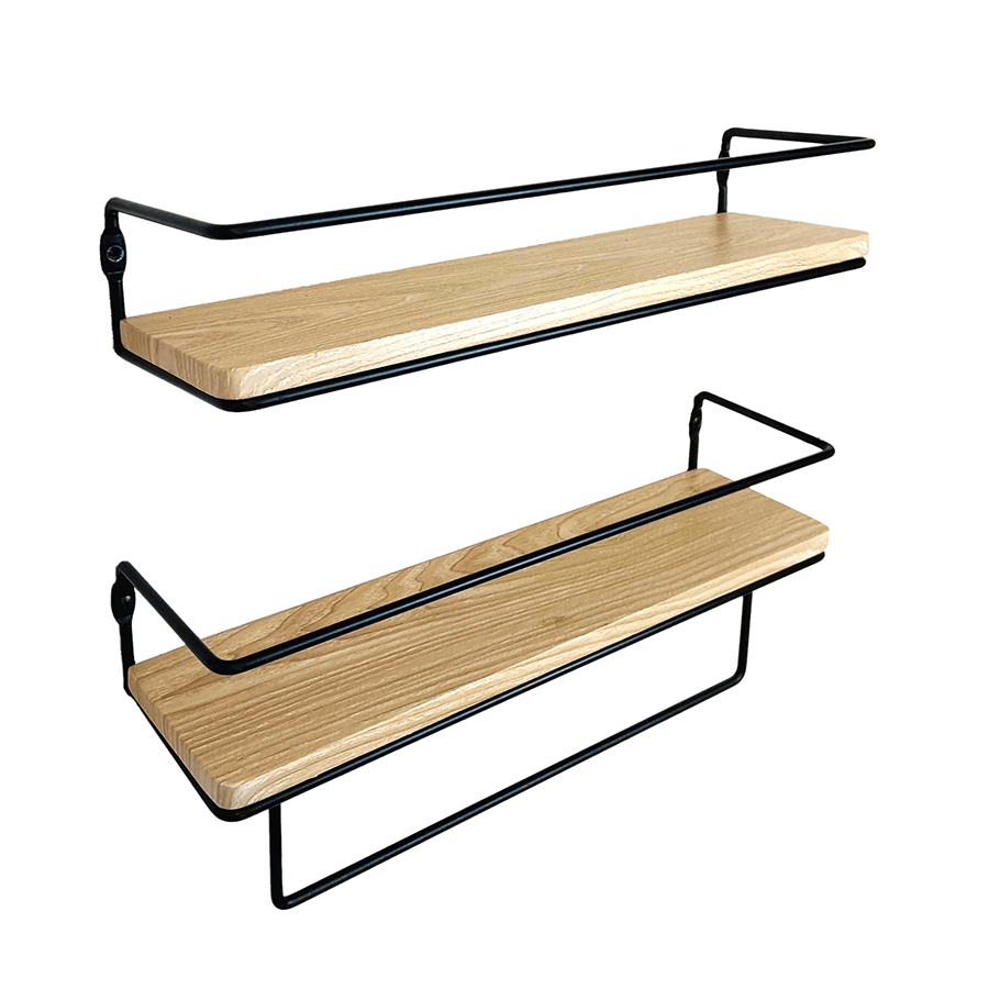 Ekon Set of 2 Shelves with Bracket Ekon Set of 2 Shelves with Bracket Oak Mandaue Foam