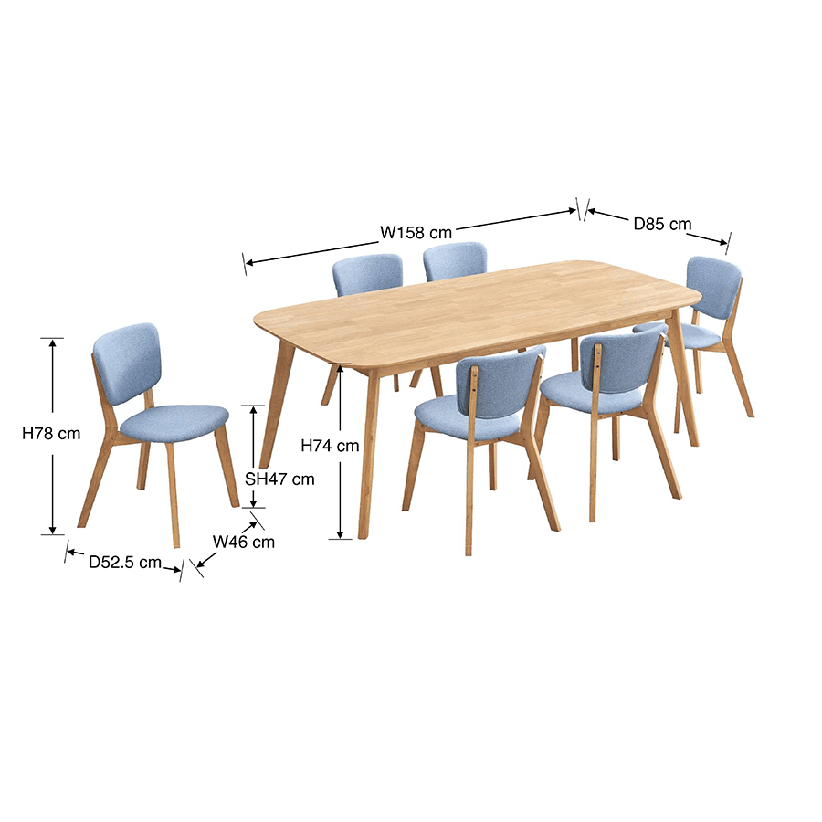 Elland + Jaden 6 Seater Dining Set Elland + Jaden 6 Seater Dining Set Mandaue Foam
