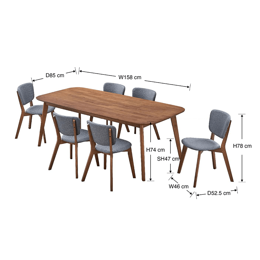 Elland + Jaden 6 Seater Dining Set Elland + Jaden 6 Seater Dining Set Mandaue Foam