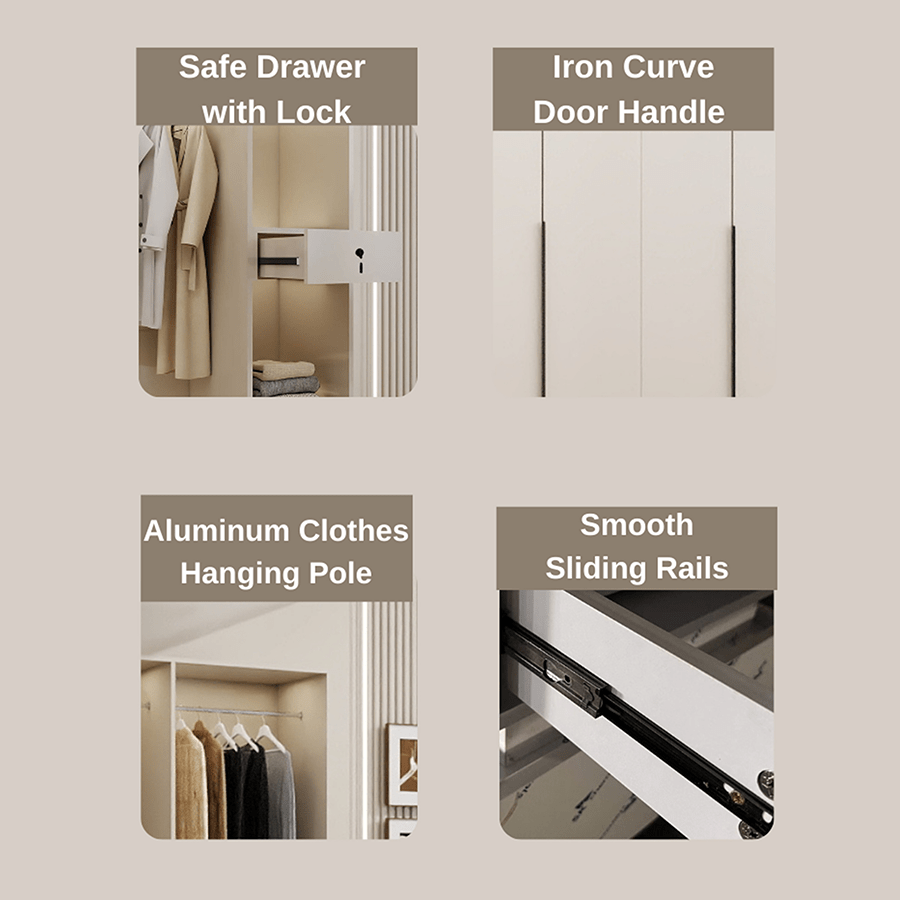 Emil 3 Door Hinge Wardrobe