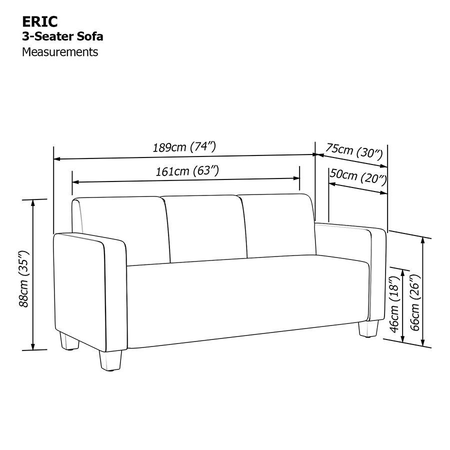 MORE ERIC OPTIONS Eric 3 Seater Sofa Eric 3 Seater Sofa Mandaue Foam