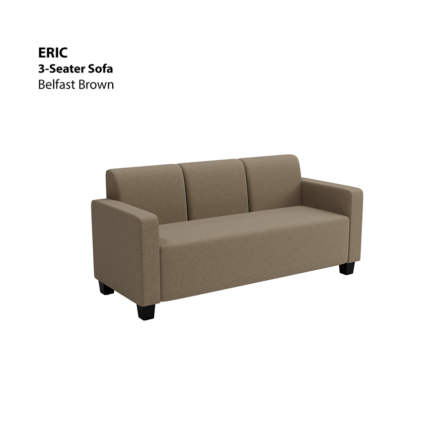 MORE ERIC OPTIONS Eric 3 Seater Sofa Eric 3 Seater Sofa Fabric Belfast Brown Mandaue Foam
