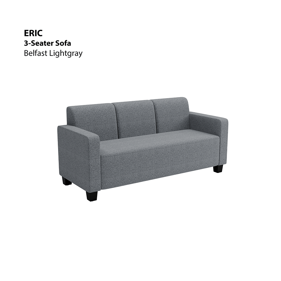 MORE ERIC OPTIONS Eric 3 Seater Sofa Eric 3 Seater Sofa Fabric Belfast Light Gray Mandaue Foam
