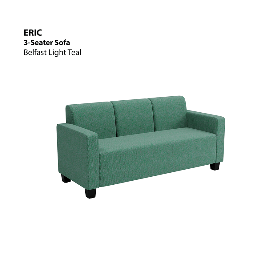 MORE ERIC OPTIONS Eric 3 Seater Sofa Eric 3 Seater Sofa Fabric Belfast Light Teal Mandaue Foam