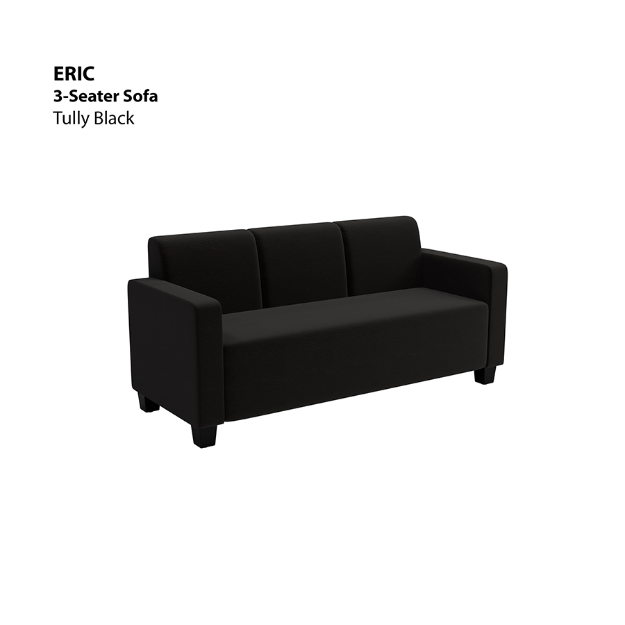 MORE ERIC OPTIONS Eric 3 Seater Sofa Eric 3 Seater Sofa Leatherette Tully Black Mandaue Foam