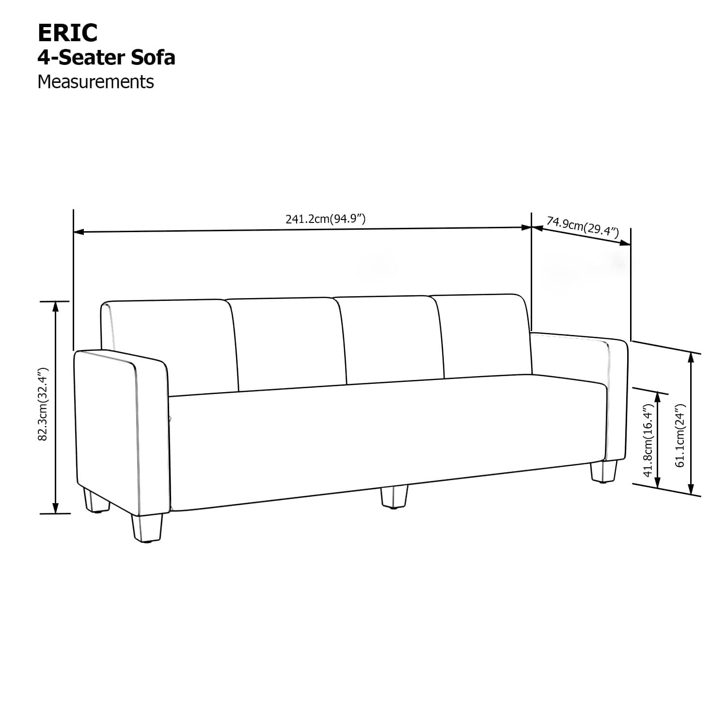 Eric 4 Seater Sofa