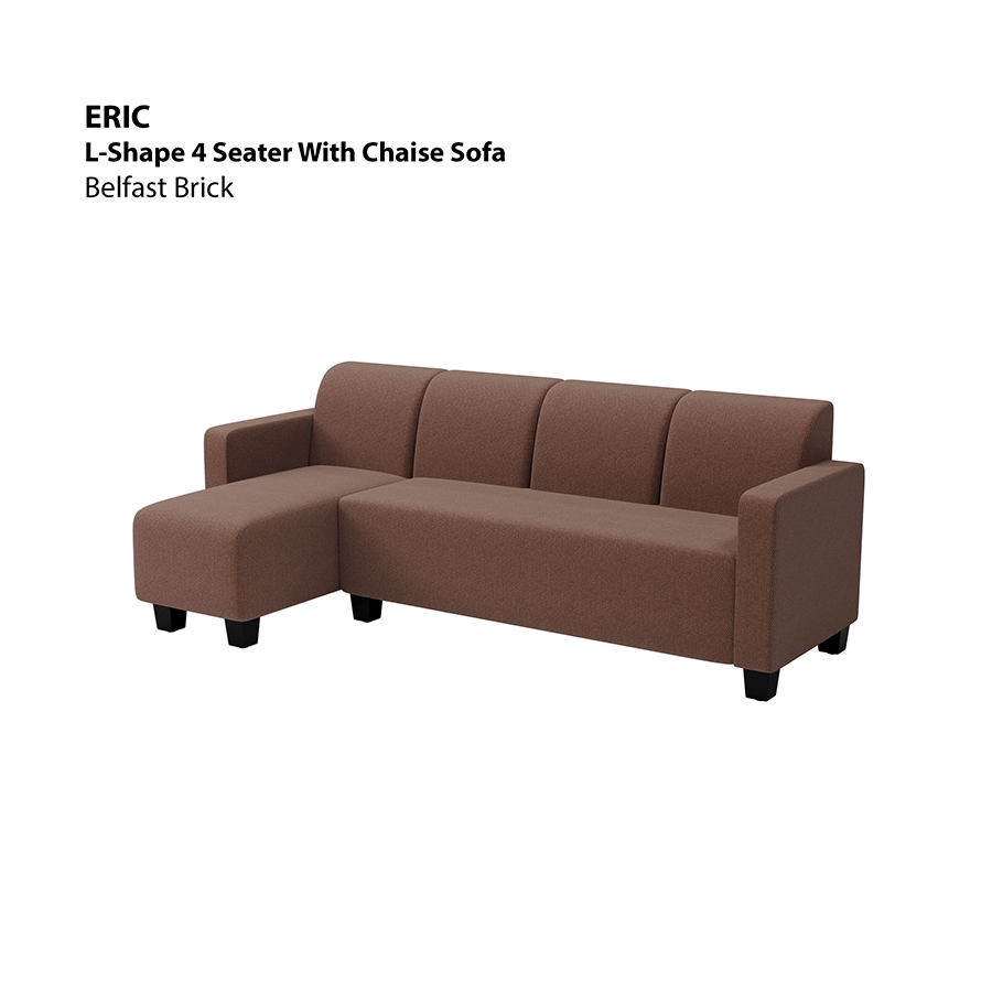MORE ERIC OPTIONS Eric L-shape 4 Seat with Chaise (Left Facing) Sofa Eric L-shape 4 Seat with Chaise (Left Facing) Sofa Fabric Belfast Brick Mandaue Foam