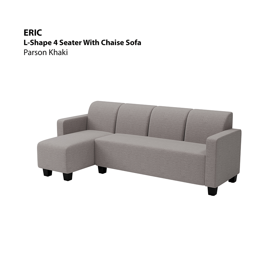 MORE ERIC OPTIONS Eric L-shape 4 Seat with Chaise (Left Facing) Sofa Eric L-shape 4 Seat with Chaise (Left Facing) Sofa Fabric Parson Khaki Mandaue Foam
