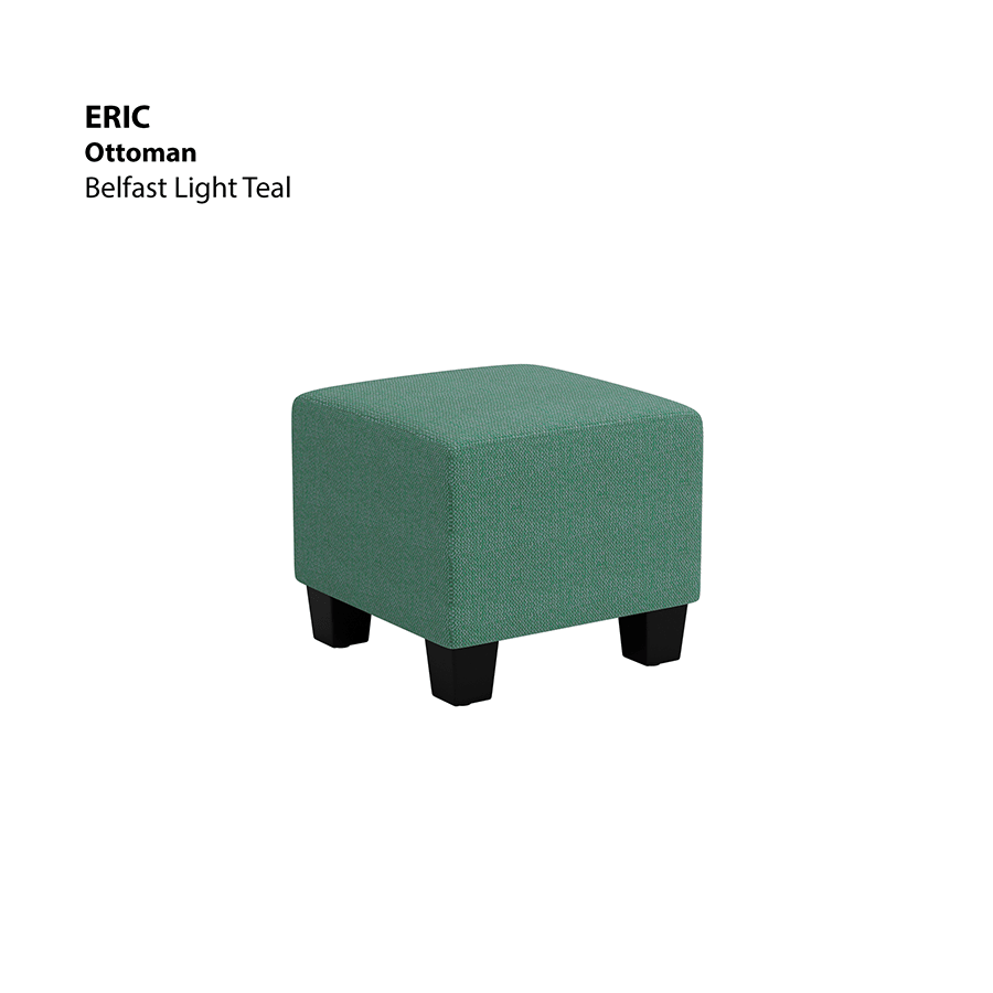 MORE ERIC OPTIONS Eric Ottoman Eric Ottoman Fabric Belfast Light Teal Mandaue Foam