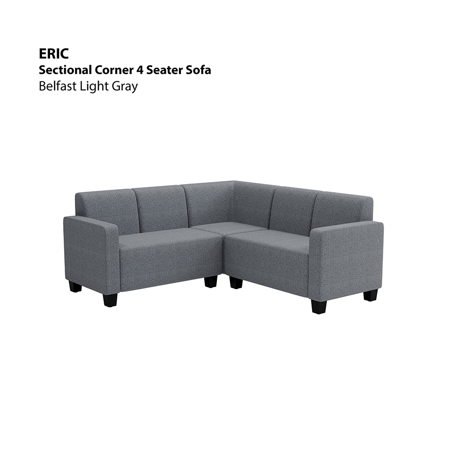 MORE ERIC OPTIONS Eric Sectional 4 Seat Corner Sofa Eric Sectional 4 Seat Corner Sofa Fabric Belfast Light Gray Mandaue Foam