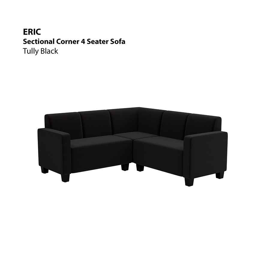 MORE ERIC OPTIONS Eric Sectional 4 Seat Corner Sofa Eric Sectional 4 Seat Corner Sofa Leatherette Tully Black Mandaue Foam