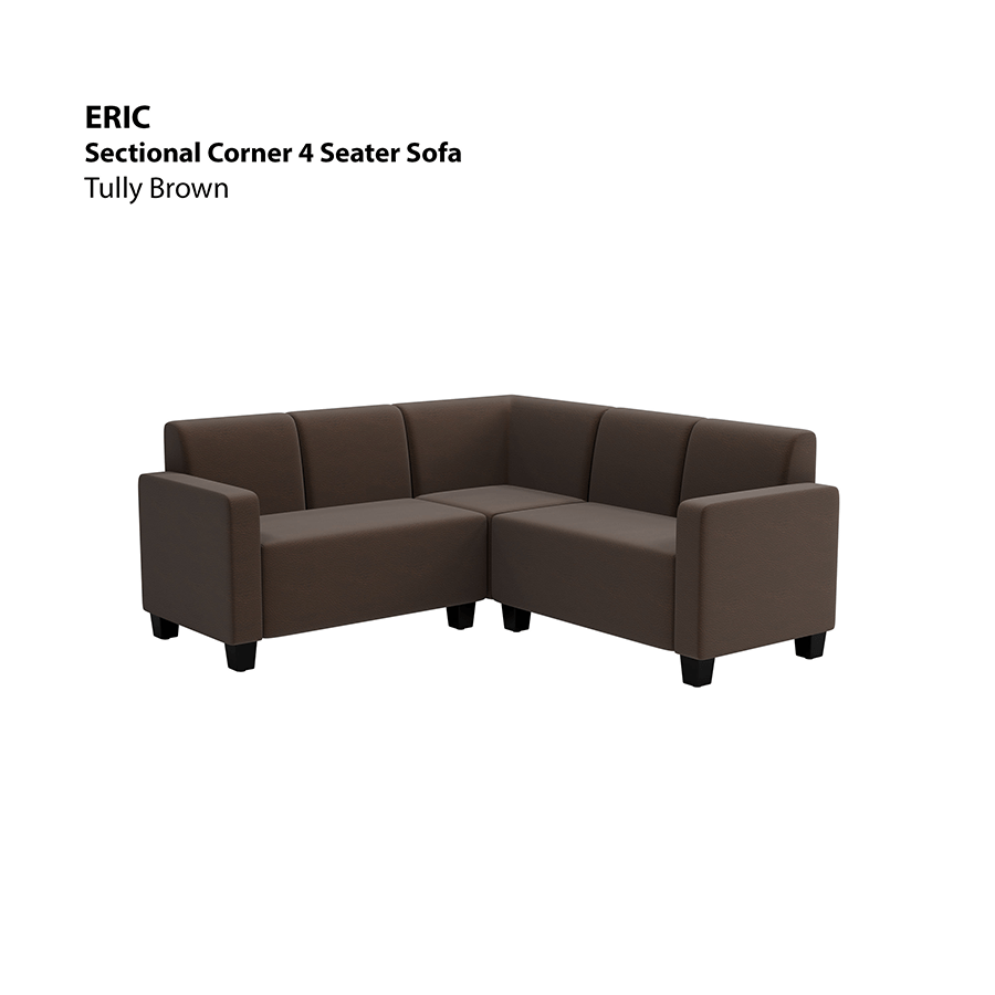 MORE ERIC OPTIONS Eric Sectional 4 Seat Corner Sofa Eric Sectional 4 Seat Corner Sofa Leatherette Tully Brown Mandaue Foam