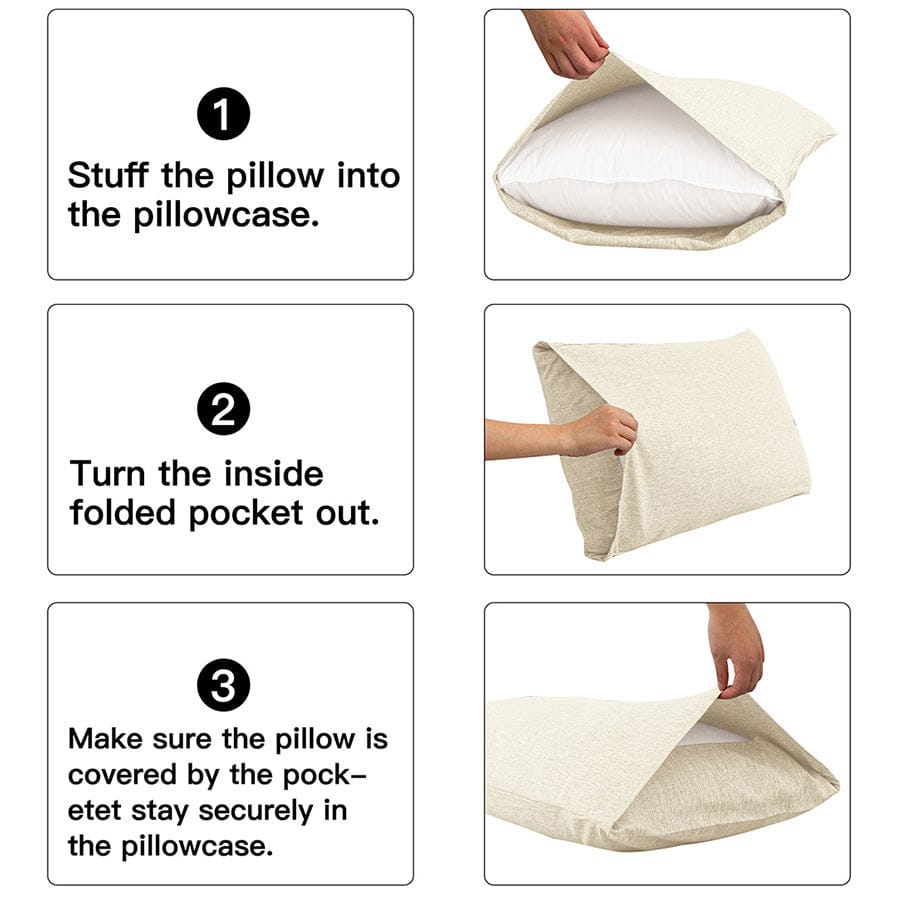 Faux Linen Natural Color 4pc Sheet Set