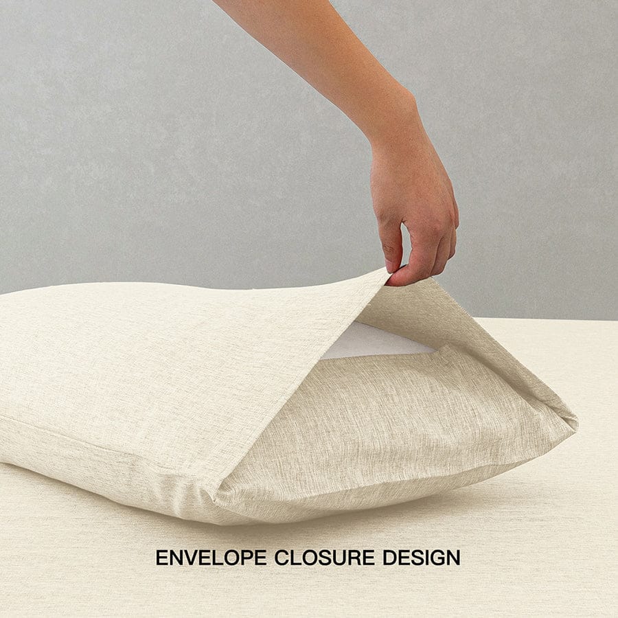 Faux Linen Natural Color 4pc Sheet Set