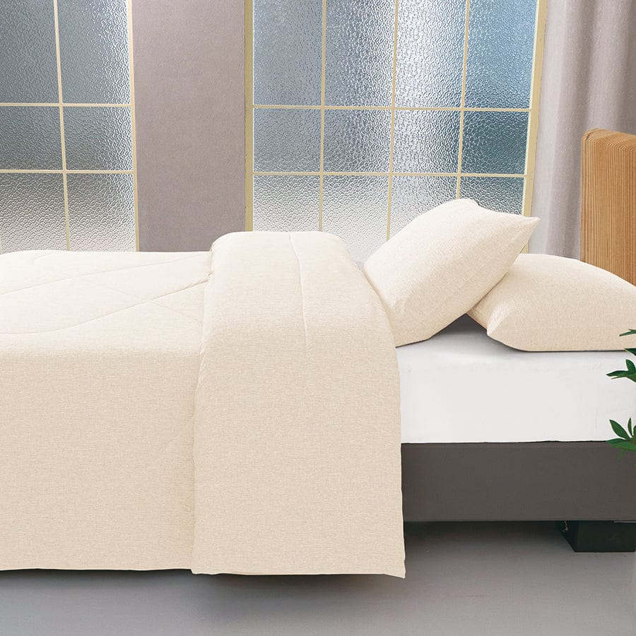 Faux Linen Natural Color Comforter
