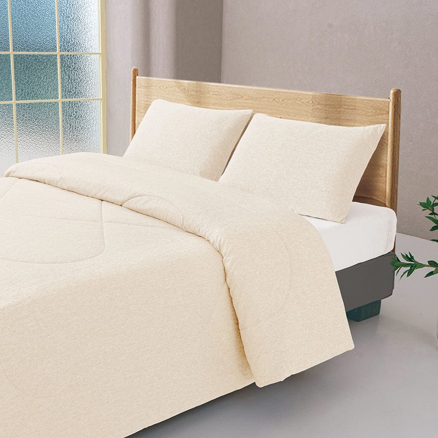Faux Linen Natural Color Comforter
