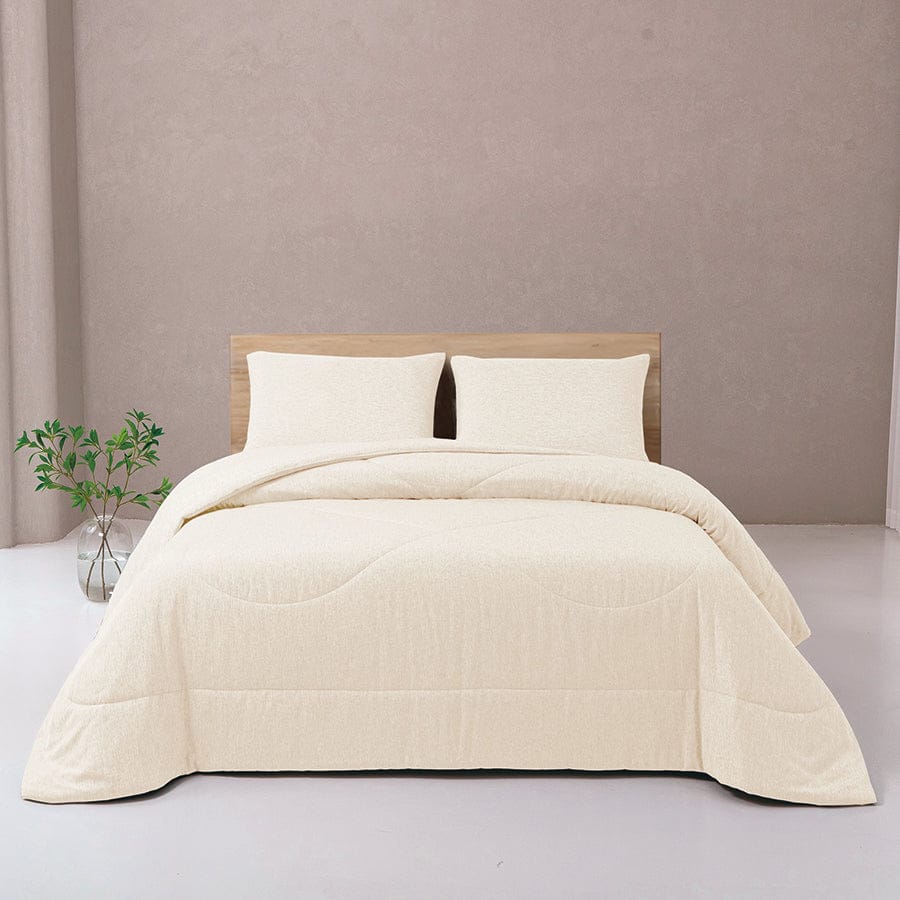 Faux Linen Natural Color Comforter