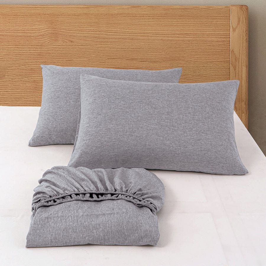 Faux Linen Slate Gray 3pc Sheet Set