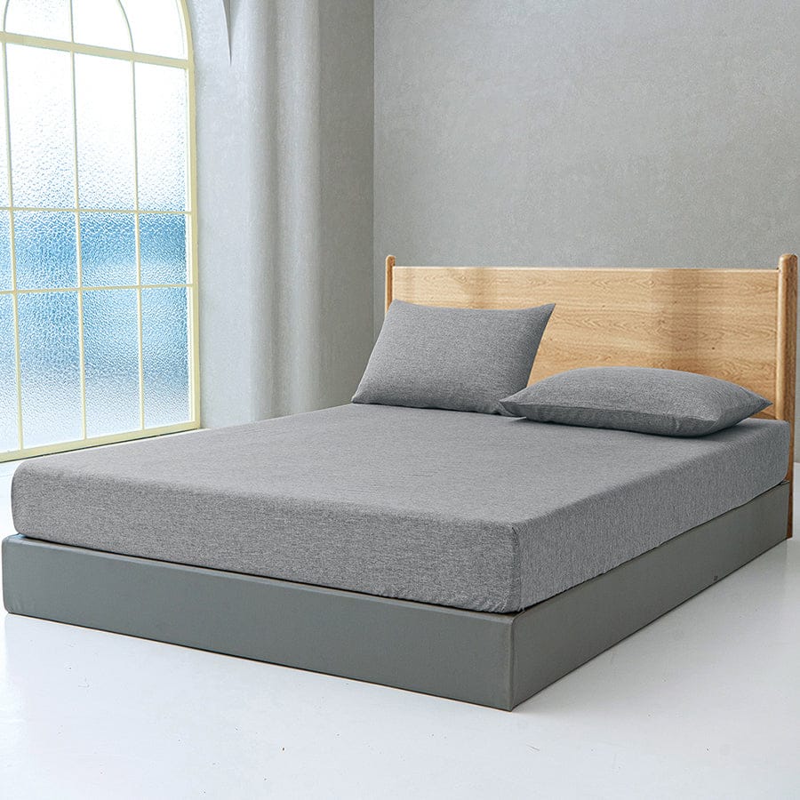 Faux Linen Slate Gray 3pc Sheet Set