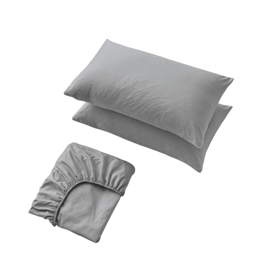Faux Linen Slate Gray 3pc Sheet Set