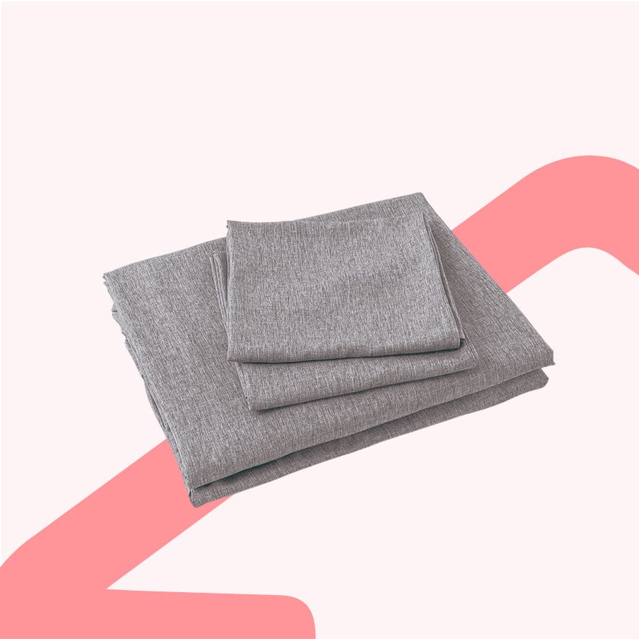 Faux Linen Slate Gray 4pc Sheet Set
