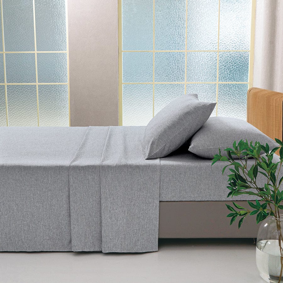 Faux Linen Slate Gray 4pc Sheet Set