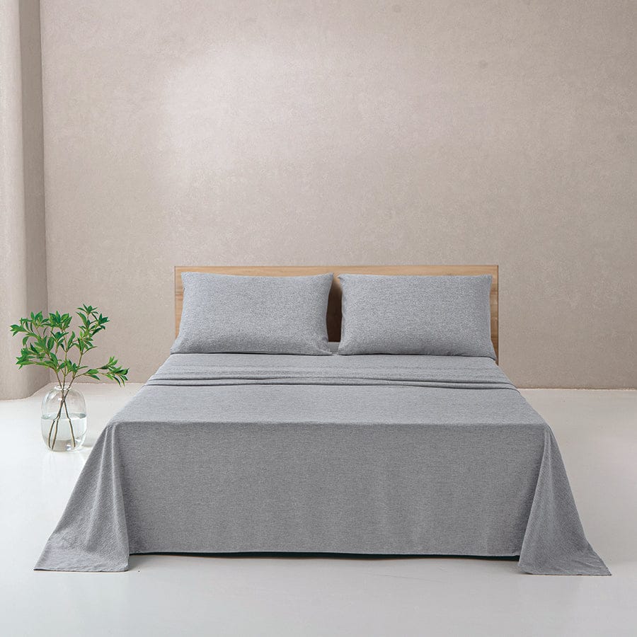 Faux Linen Slate Gray 4pc Sheet Set