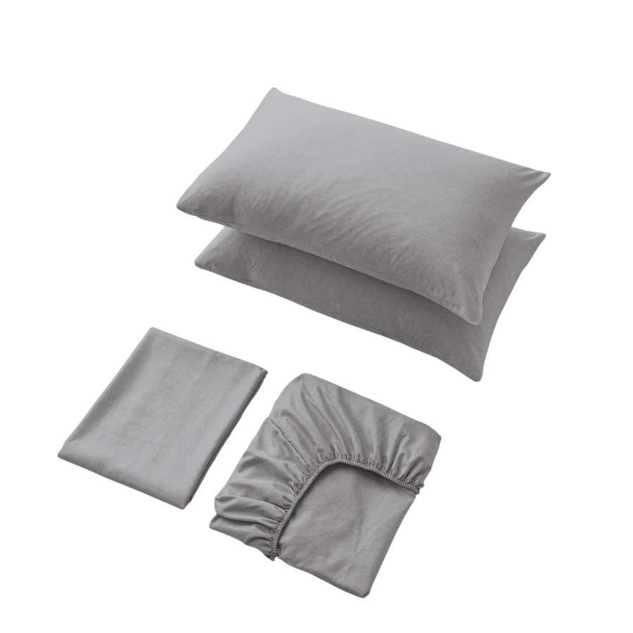 Faux Linen Slate Gray 4pc Sheet Set