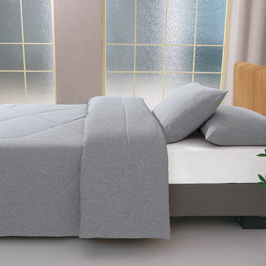 Faux Linen Slate Gray Comforter