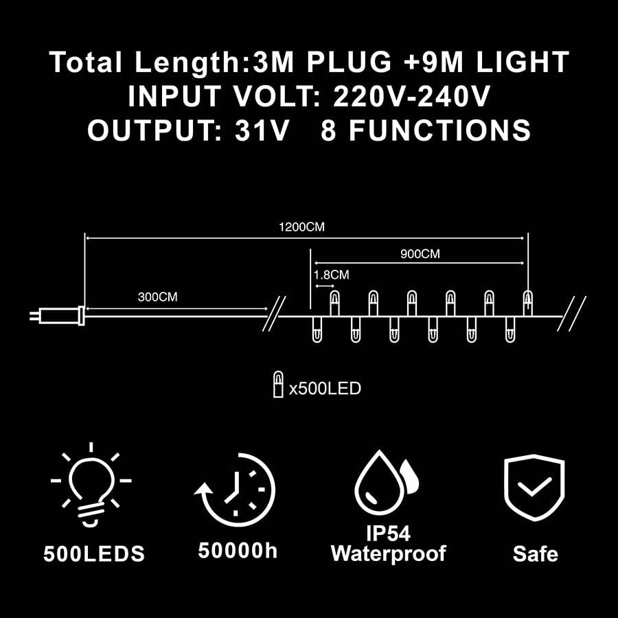 Firecracker 500led Warmwhite With Functions