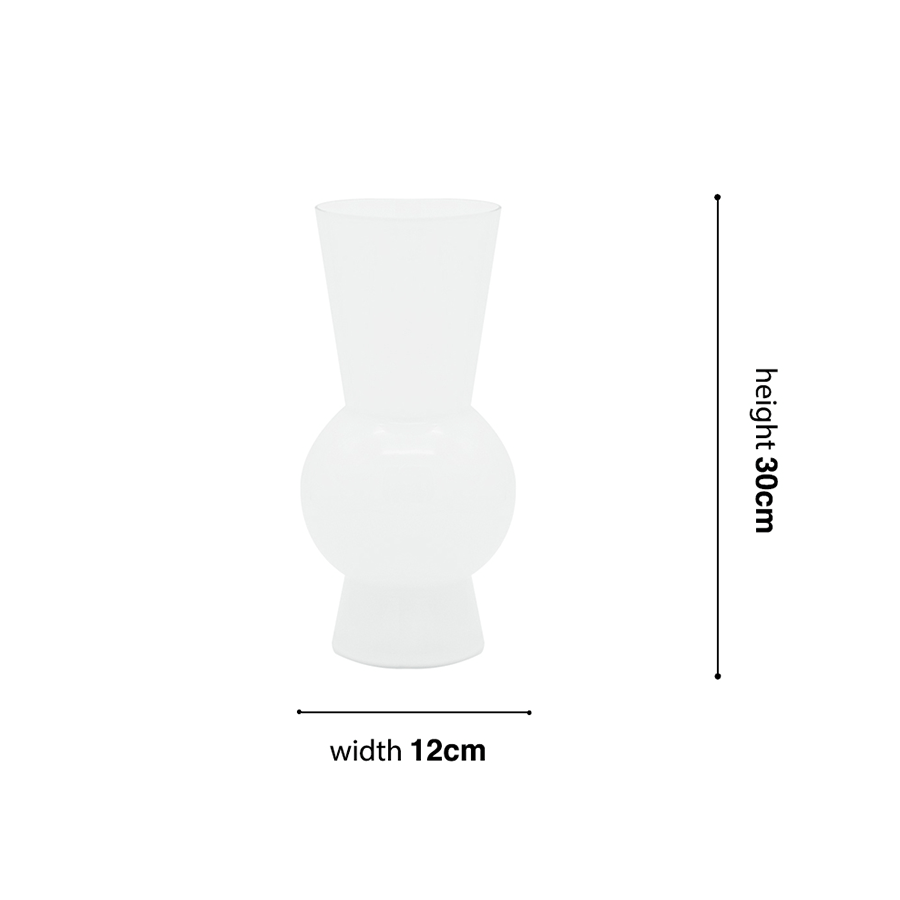 Flordel White Glass Vase 30cm Flordel White Glass Vase 30cm Mandaue Foam