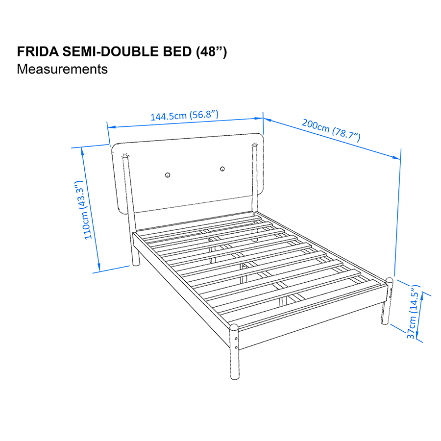 MORE FRIDA OPTIONS Frida 48x75" Bed - Oak Frida 48x75" Bed - Oak Mandaue Foam