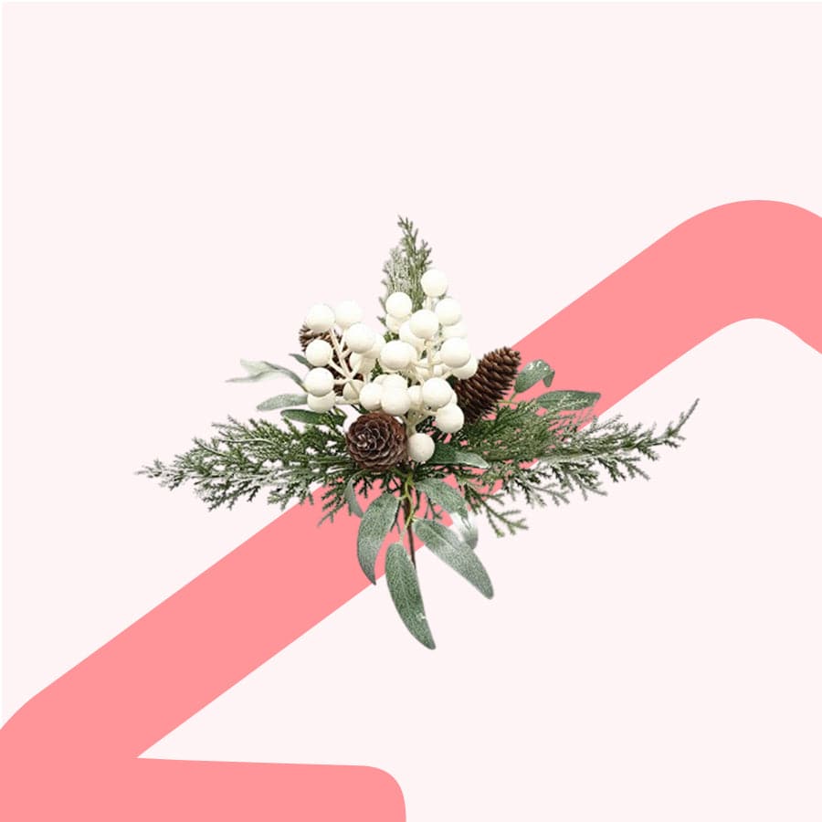 Frosted Berry Pine Leaves Pick