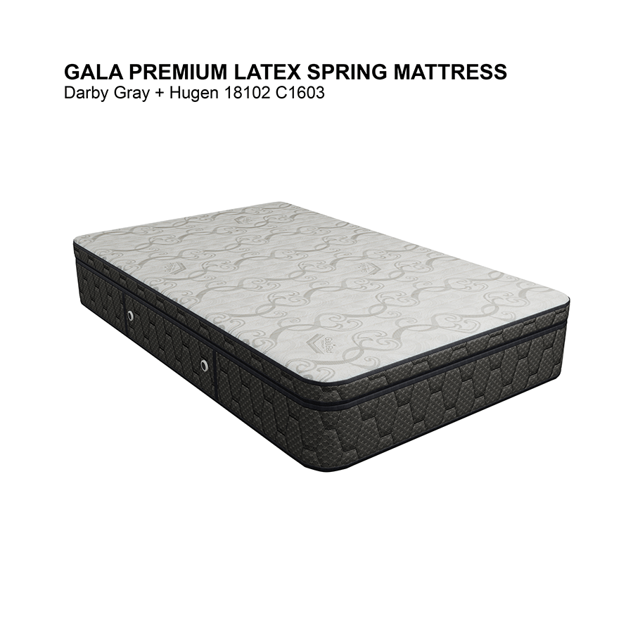 Gala Bed Premium Latex Spring Mattress Gala Bed Premium Latex Spring Mattress Darby Gray+Hugen Leighton / Single 36x75 inches Mandaue Foam
