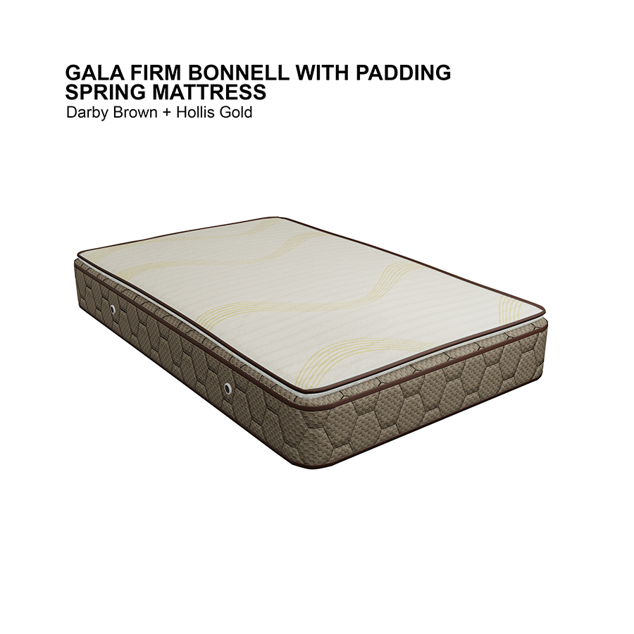 MORE GALA FIRM OPTIONS Gala Firm with Padding Spring Mattress Gala Firm with Padding Spring Mattress Darby Brown+Hollis Gold / Single 36x75 inches Mandaue Foam