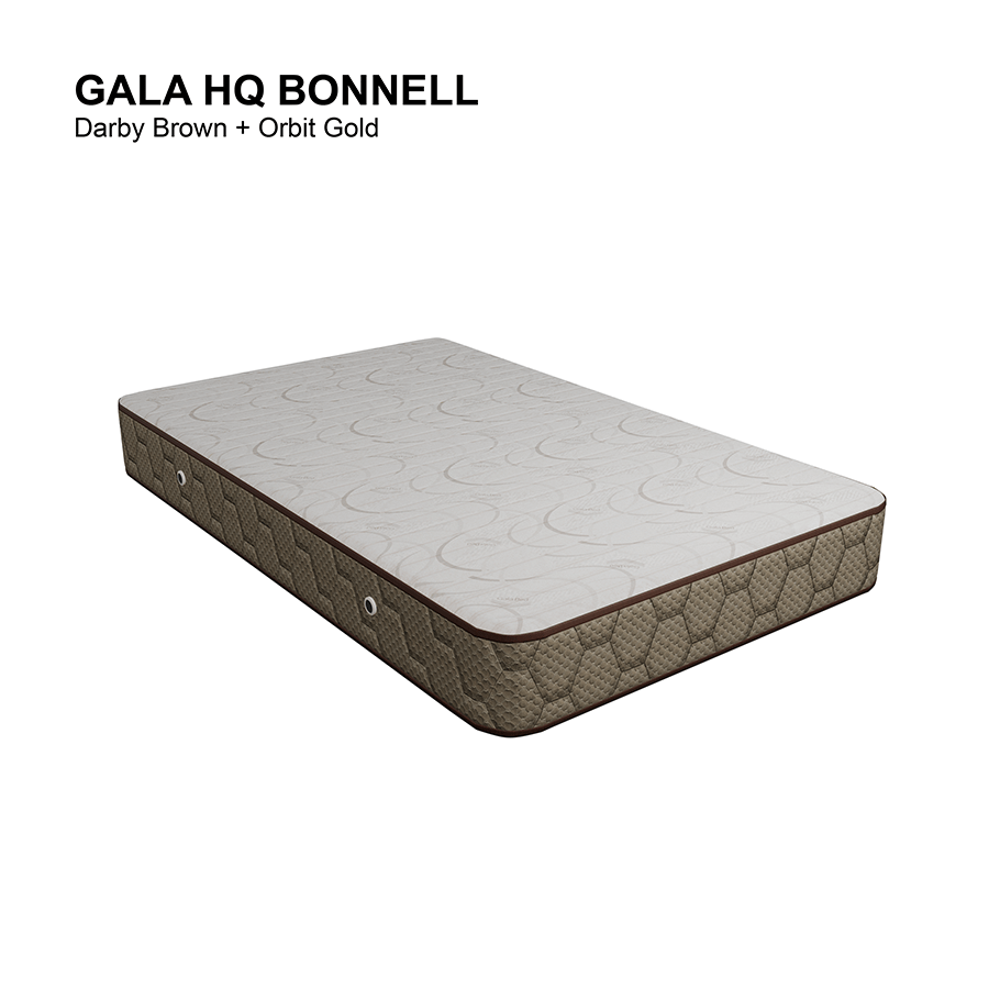 MORE HOTEL QUALITY BONNELL OPTIONS Gala Hotel Quality Bonnell Spring Mattress Gala Hotel Quality Bonnell Spring Mattress Darby Brown+Orbit Gold / Single 36x75 inches Mandaue Foam