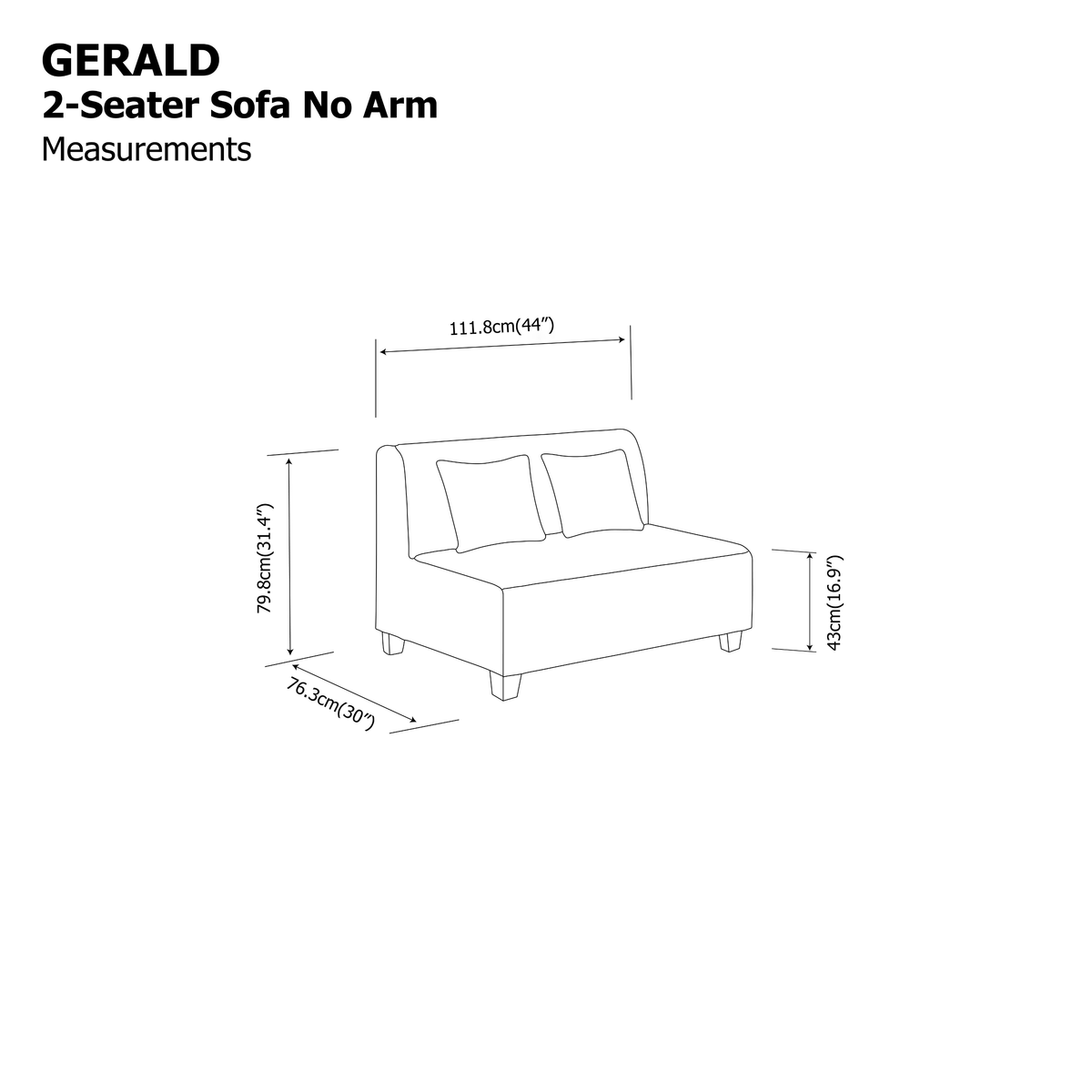 Gerald 2 Seater Sofa