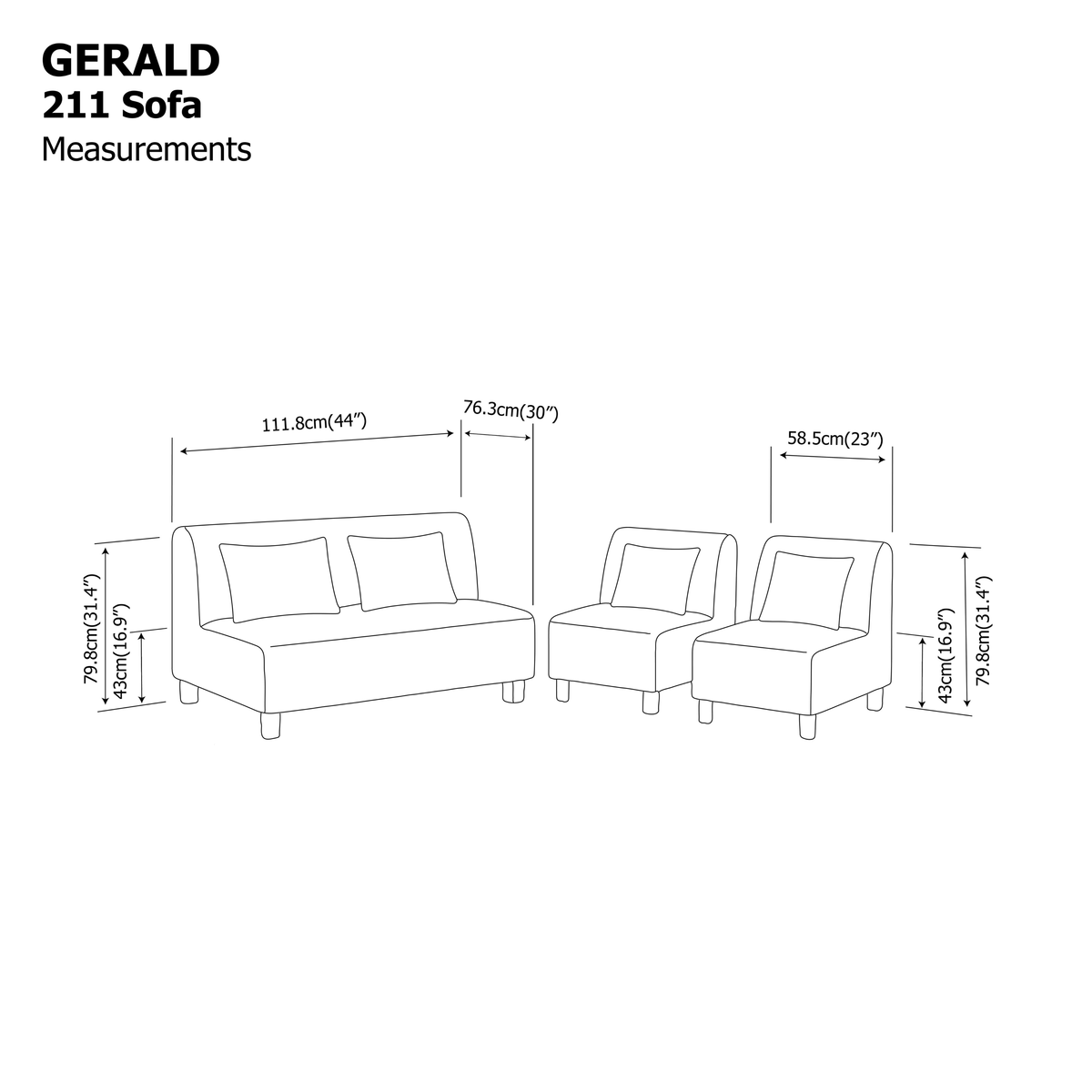 Gerald 211 Seater Sofa