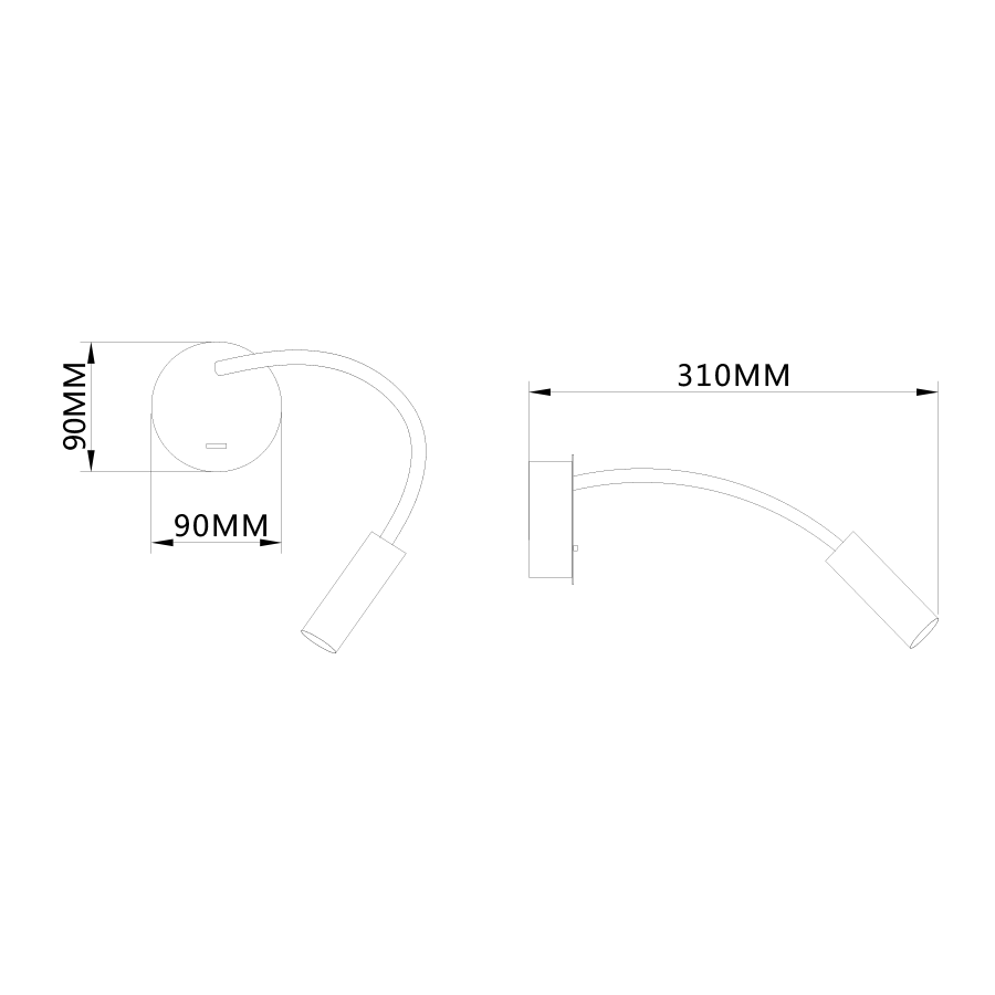 Giva LED Wall Spotlight with Flexible Neck