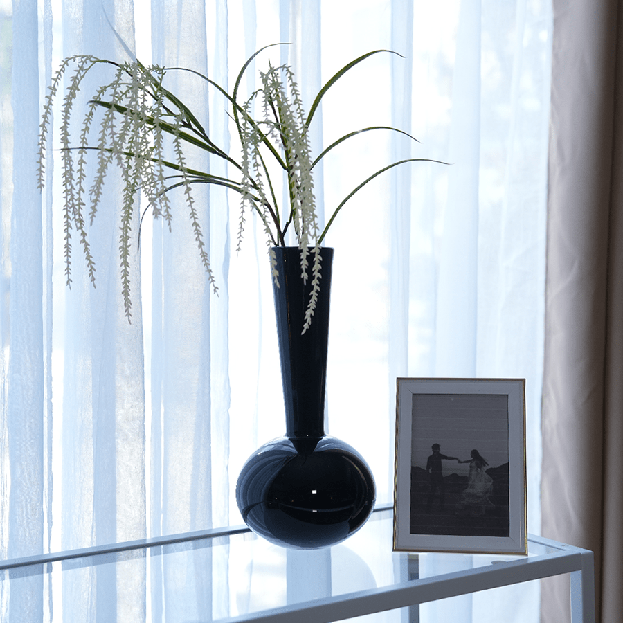 Gourd Black Glass Vase 36cm Gourd Black Glass Vase 36cm Mandaue Foam