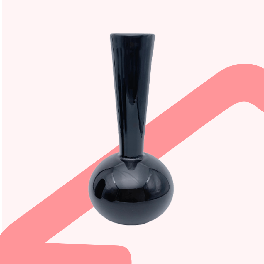 Gourd Black Glass Vase 36cm