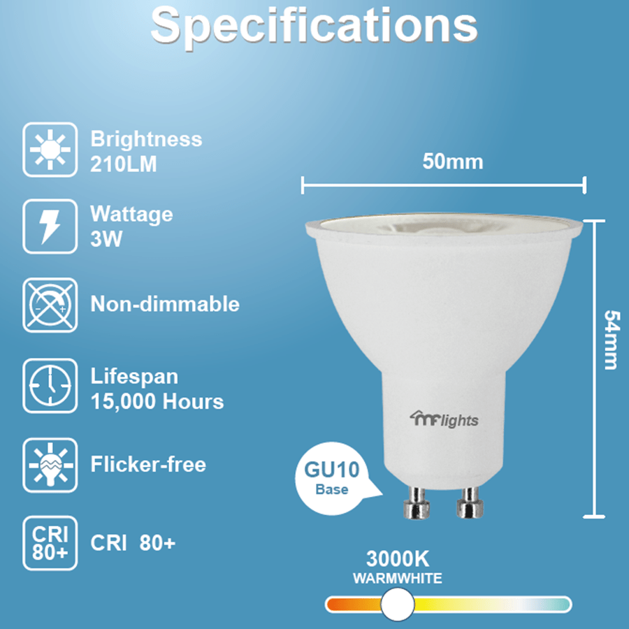 GU10 LED Bulb Warmwhite GU10 LED Bulb Warmwhite 3W Mandaue Foam