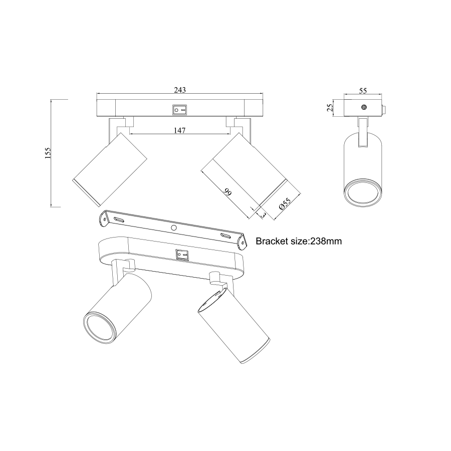 MORE HAKE OPTIONS Hake 2-light Spotlight Hake 2-light Spotlight Black Mandaue Foam