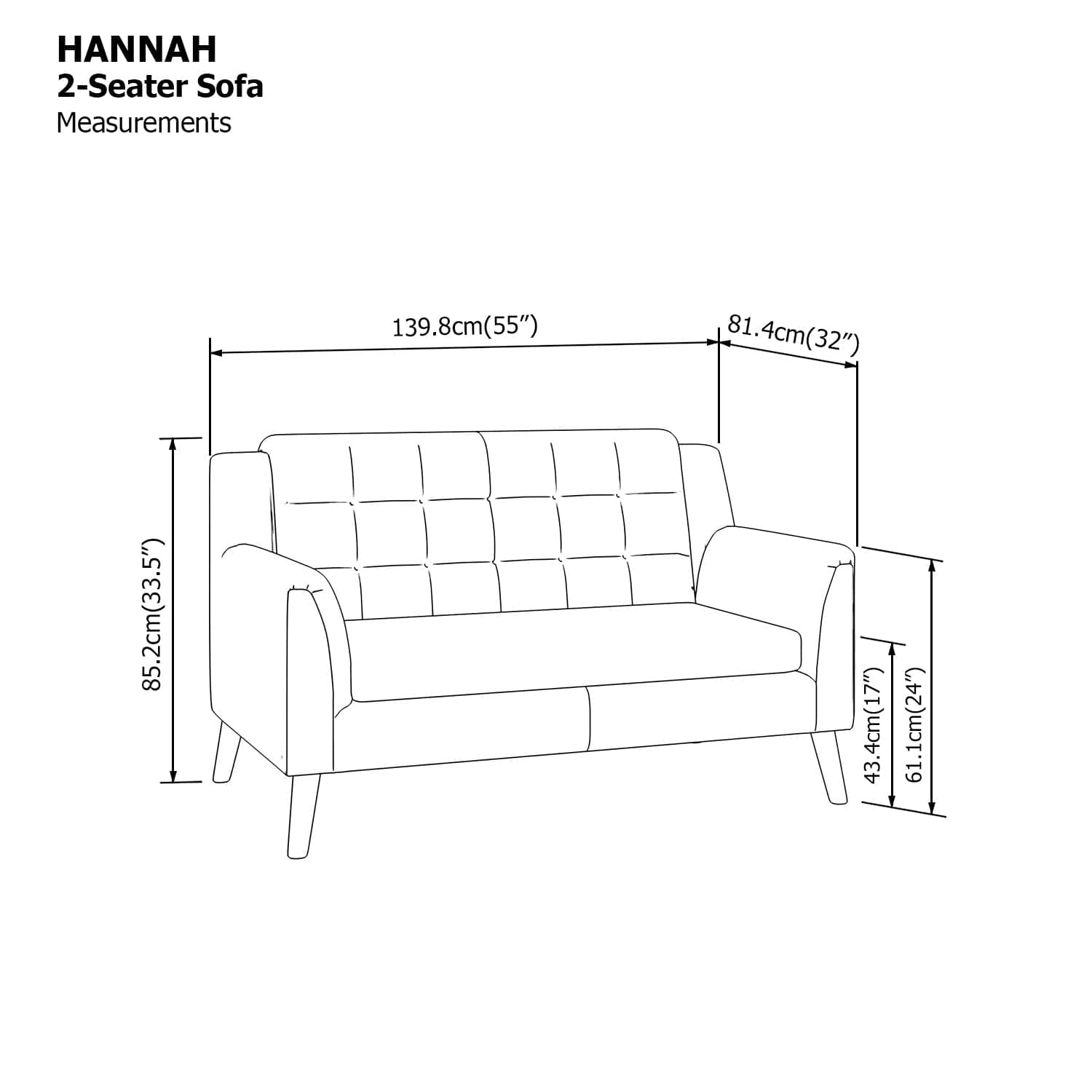 Hannah 2 Seater Sofa