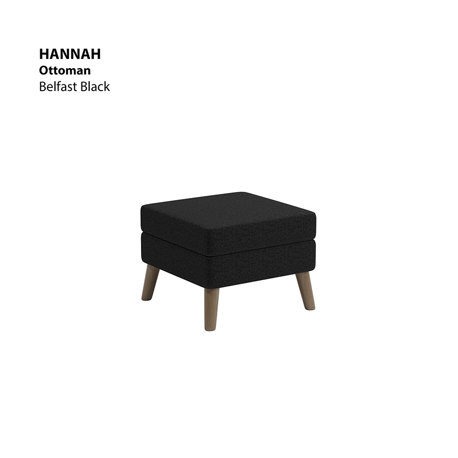 MORE HANNAH OPTIONS Hannah Ottoman Hannah Ottoman Fabric Belfast Black Mandaue Foam