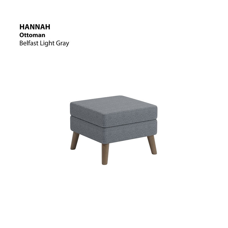MORE HANNAH OPTIONS Hannah Ottoman Hannah Ottoman Fabric Belfast Light Gray Mandaue Foam