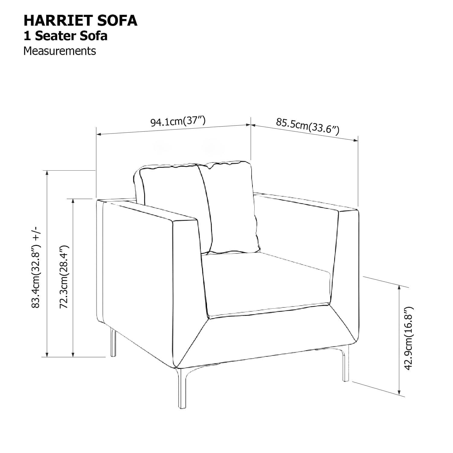 Harriet 1 Seater Sofa