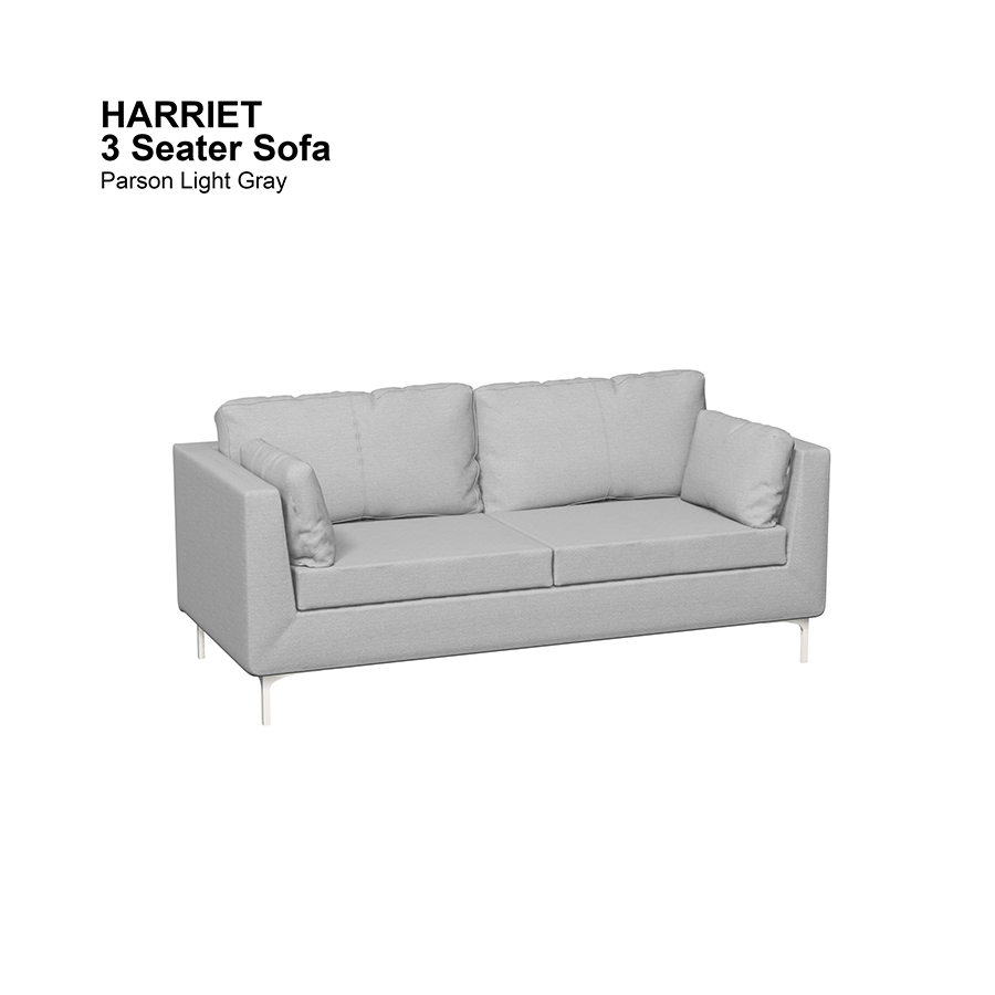 MORE HARRIET OPTIONS Harriet 3 Seater Sofa Harriet 3 Seater Sofa Fabric Parson Light Gray Mandaue Foam