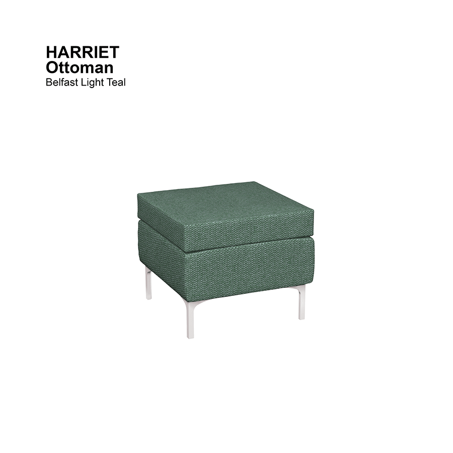 MORE HARRIET OPTIONS Harriet Ottoman Harriet Ottoman Fabric Belfast Light Teal Mandaue Foam